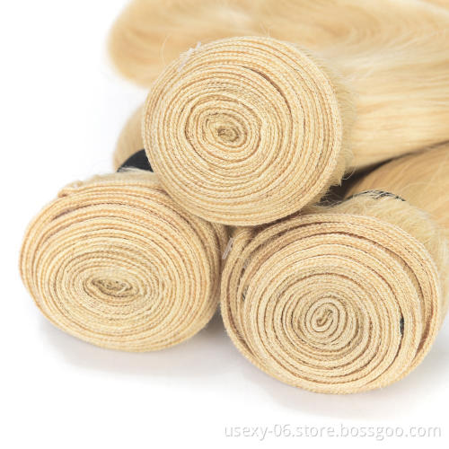 Wholesale 613 Virgin Hair Bundle Blonde Virgin Hair Body Wave Human Hair Weave Bundles